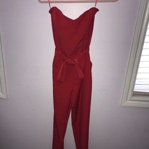 Strapless Red Jumpsuit